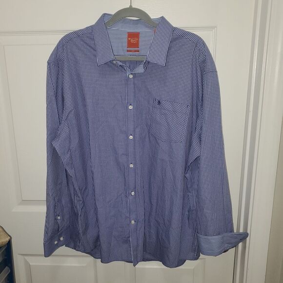 Original Penguin Navy Checkered Dress Shirt - Picture 1 of 7